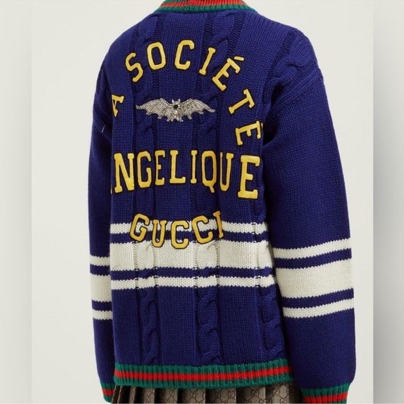 GUCCI Wool Cardigan With Patches - Picture 7 of 9